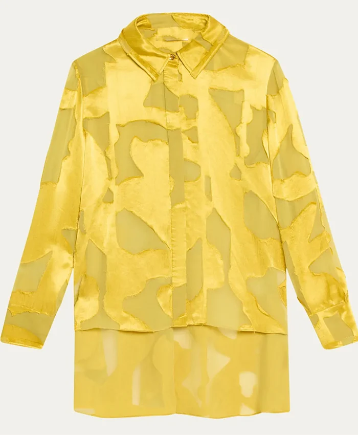 The View Sunny Hostin Abstract Yellow Print Shirt - Image 2