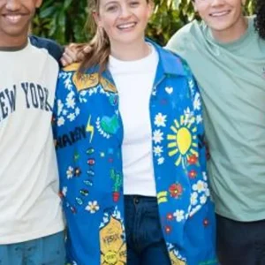 Cara Varga-Murphy Neighbours Blue Printed Shirt