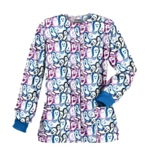 Ghost Faces Halloween Scrub Cotton Jacket