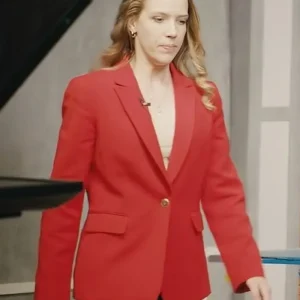 Jodie Grant Our Christmas House 2024 Red Blazer