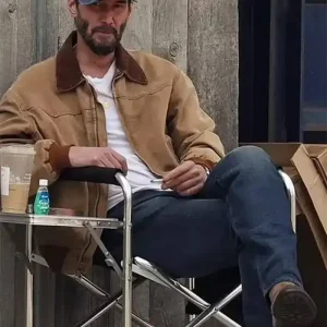Keanu Reeves Rocks Work Brown Coat