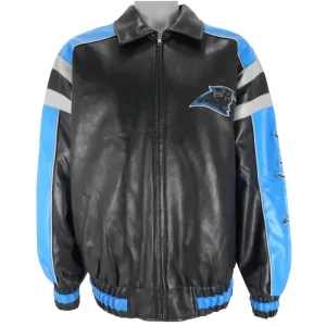 Mack Carolina Panthers Leather Full-Zip Jacket