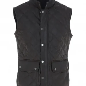 Men’s Diamond Black Quilted Vest