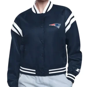 New England Patriots Printed Logo Varsity Jacket