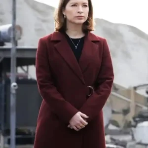 Superman And Lois Leslie Wool Maroon Trench Coat