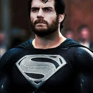 Superman Justice League Black Leather Jacket