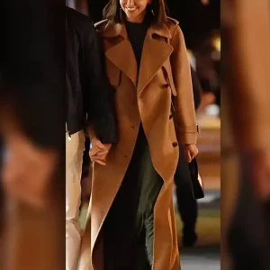 Sutton Foster LA Dinner Date Brown Coat
