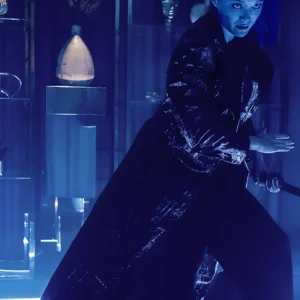 The Killer’s Game Pom Klementieff Black Leather Trench Coat