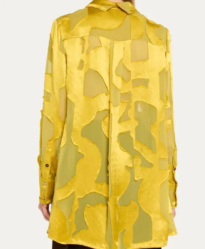 The View Sunny Hostin Abstract Yellow Print Shirt - Image 3