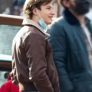 Tye Sheridan The Tender Bar Brown Bomber Jacket